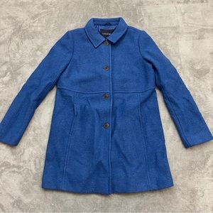 Lands’ End Wool Blend blue Pea Coat Long Women's Size 8 New Without Tags